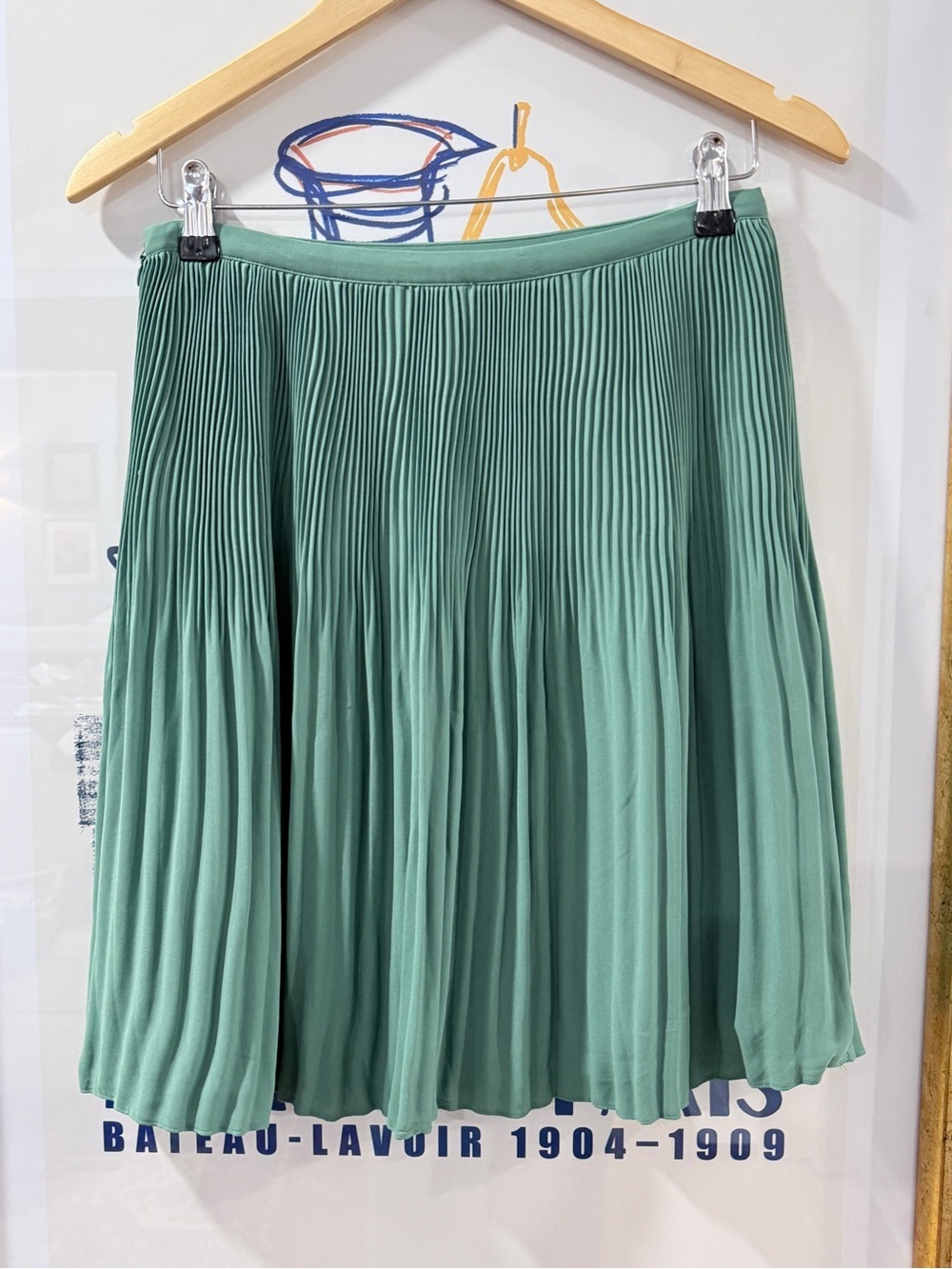 Loft Micro Pleats Skirt Emerald Green Size 2